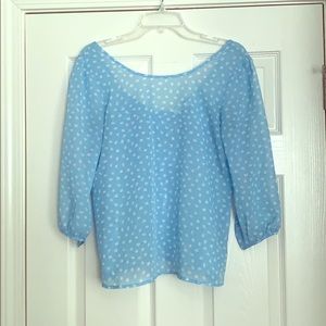 Blue polka dot top